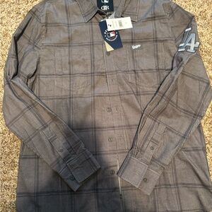 Gray Button-Up flannel dodgers